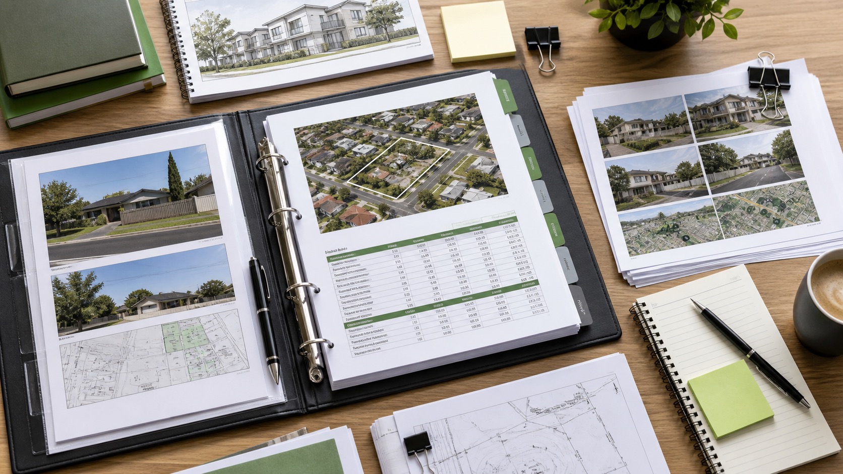 Investor reviewing a property contract with a pen, focused on an extension clause
